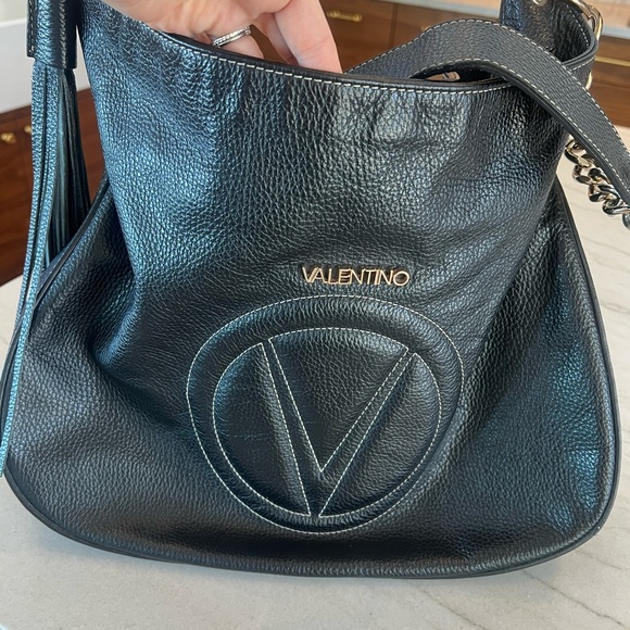 Valentino Black Leather Shoulder Bag - Picture 1 of 3